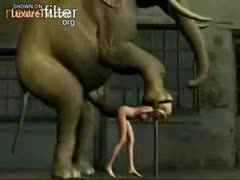 Helpless skinny legal age teenager fucked by an elephant in this animated clip 